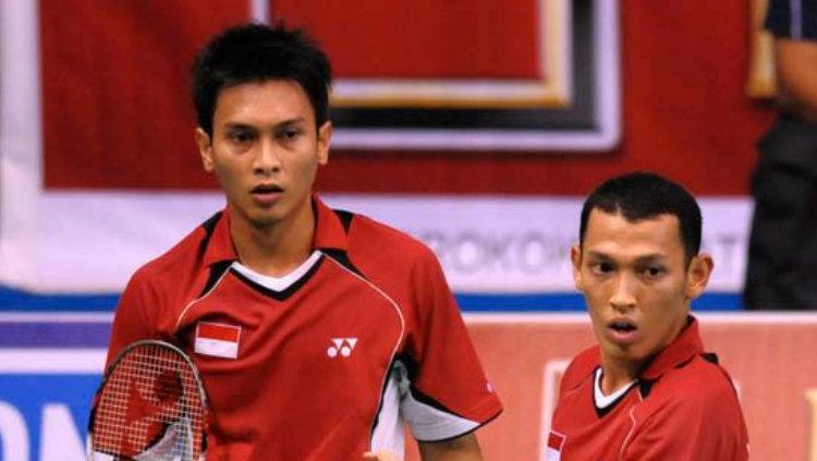 Mohammad Ahsan/Bona Septano menjadi satu-satunya pebulutangkis yang juara berturut di Indonesia Master. Copyright: PB Djarum