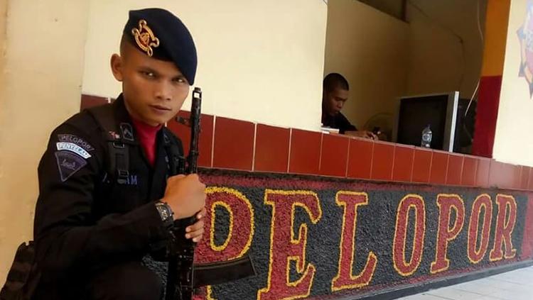 Ikhfanul Alam saat menjalani tugas sebagai anggota Brimob.