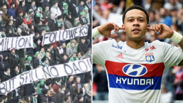 Depay mendapatkan ejekan karena menjadi anak yatim dari fans rival