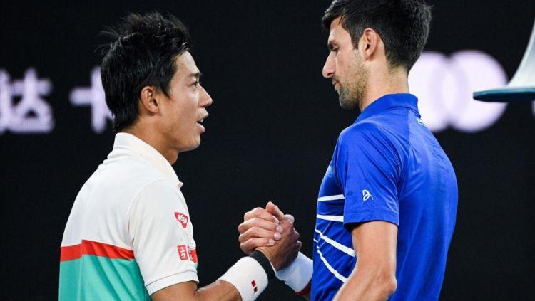 Kei Nishikori dan Novak Djokovic di Australia Terbuka 2019