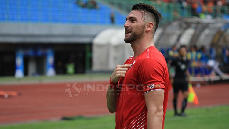Aksi selebrasi Simic setelah mencetak gol untuk Persija