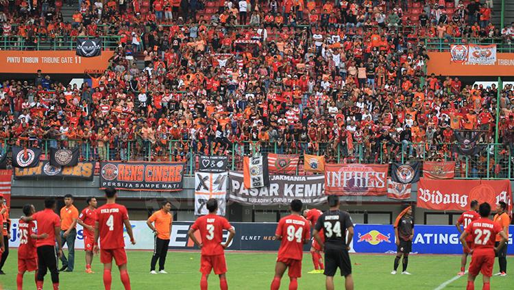 Suasana stadion usai pertandingan Persija vs 757 Kepri
