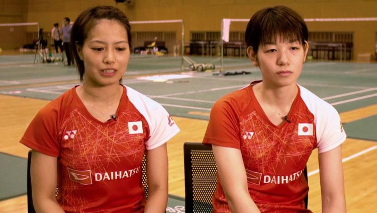 Pasangan ganda putri Jepang, Yuki Fukushima/Sayaka Hirota kalah di semifinal Piala Sudirman 2023 menghadapi tuan rumah China. - INDOSPORT