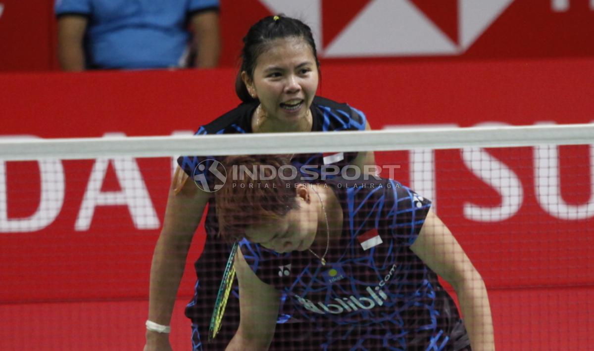 Ganda putri Indonesia, Greysia Polii/Apriyani Rahayu baru saja merampungkan babak semifinal Indonesia Masters 2019 pada Sabtu (26/1/2019). Copyright: Herry Ibrahim/INDOSPORT