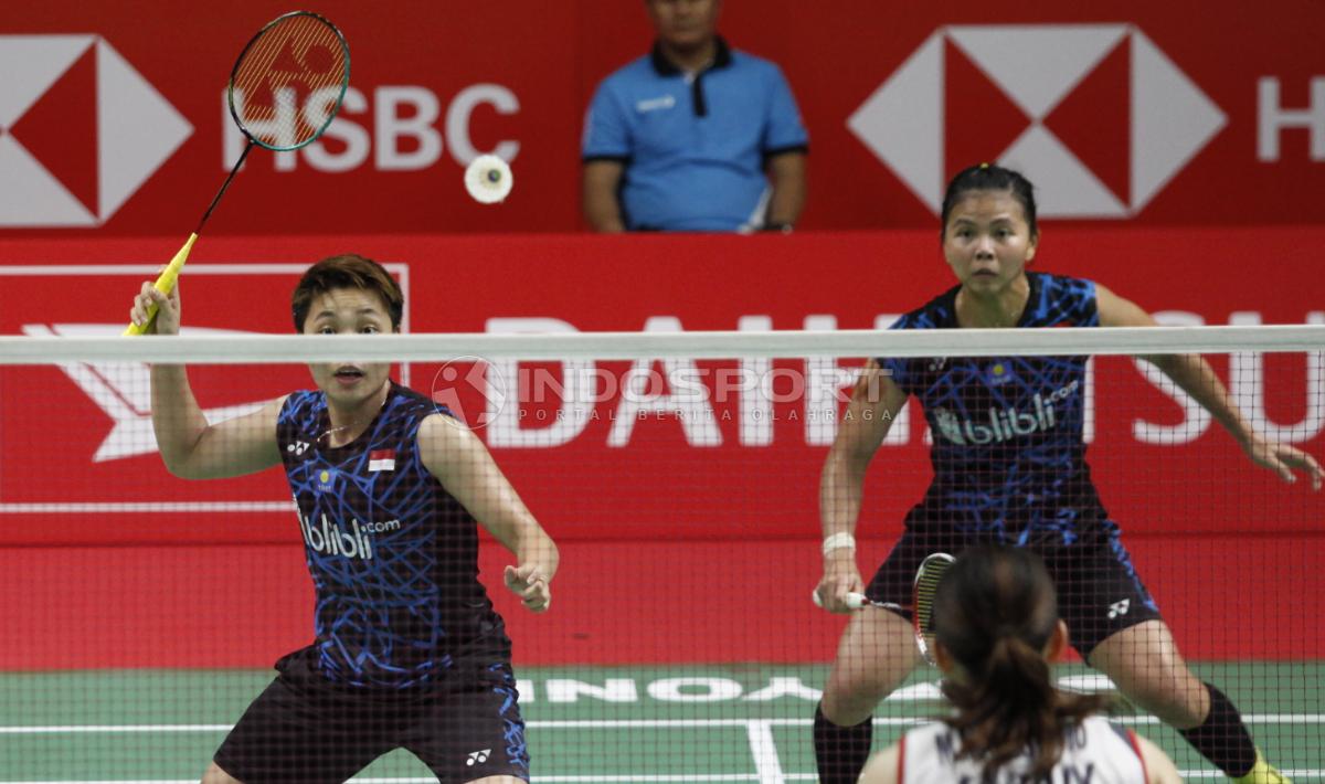 Ganda putri Indonesia, Greysia Polii/Apriyani Rahayu baru saja merampungkan babak semifinal Indonesia Masters 2019 pada Sabtu (26/1/2019). Copyright: Herry Ibrahim/INDOSPORT