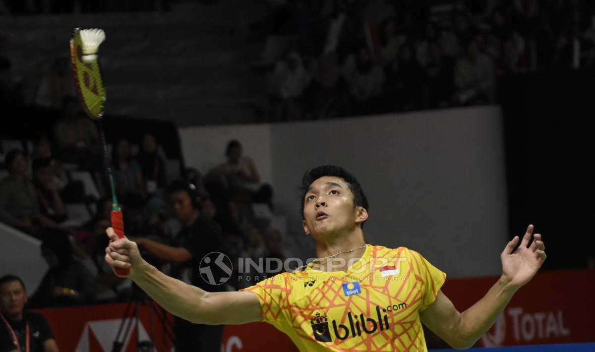 Jonatan Christie gagal melaju ke final Indonesia Masters 2019 usai ditundukan Antonsen.