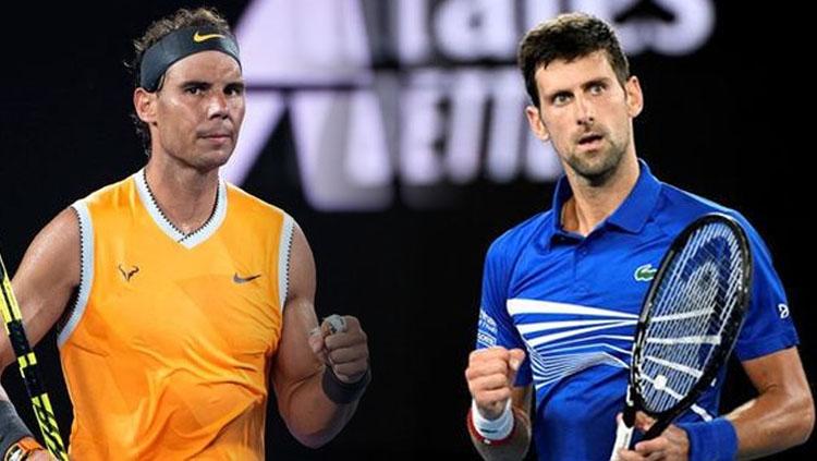 Rafael Nadal bisa melengserkan Novak Djokovic di ranking dunia meski tidak bermain di Shanghai Masters. - INDOSPORT