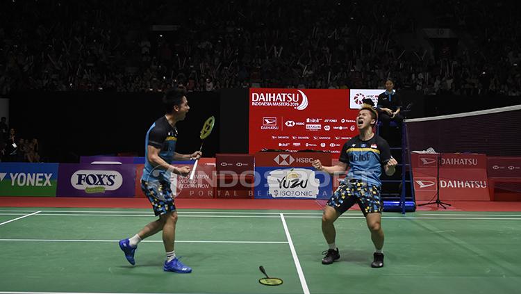 Pasangan ganda putra Indonesia, Kevin Sanjaya Sukamuljo/Marcus Fernaldi Gideon, tengah membidik gelar perdana mereka di turnamen bulutangkis Thailand Open 2019.