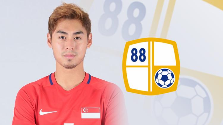 Gabriel Quak dan logo Barito Putera.