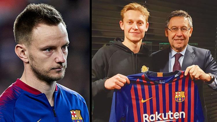 Ivan Rakitic (kiri/gelandang Barcelona) dan Frenkie De Jong, rekrutan anyar Blaugrana. Copyright: INDOSPORT/INSTAGRAM Barcelona