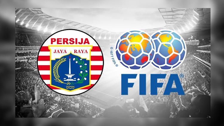 Logo Persija Jakarta dan logo FIFA