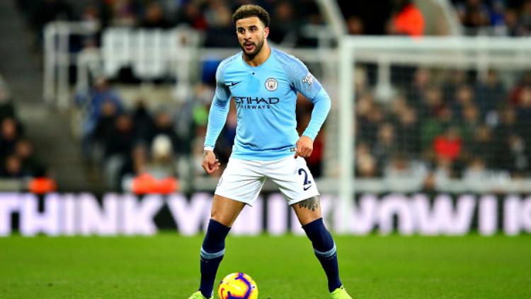 Kyle Walker dalam laga Newcastle United vs Manchester City, di St. James Park, Selasa (29/01/19).