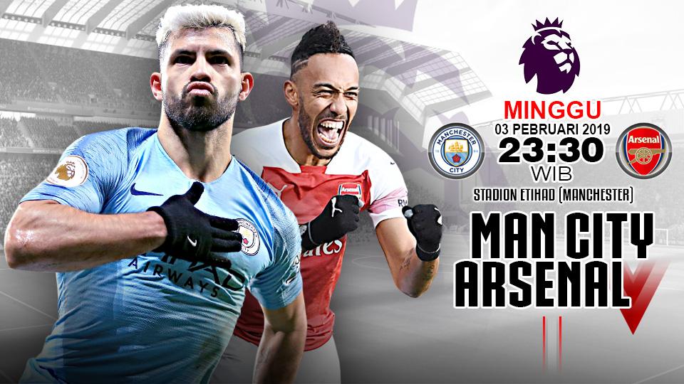 Pertandingan Manchester City vs Arsenal.