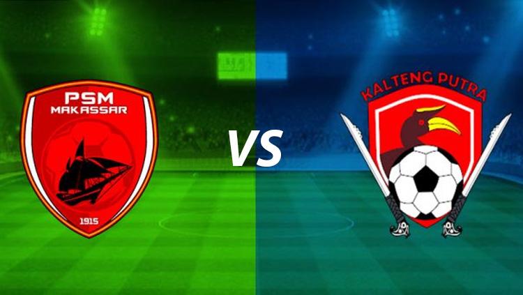 Ilustrasi logo PSM Makassar vs Kalteng Putra.