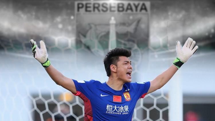 Eks penjaga gawang Persebaya Surabaya, Zeng Cheng, berperan meloloskan Guangzhou Evergrande ke semifinal Liga Champions Asia 2019. - INDOSPORT