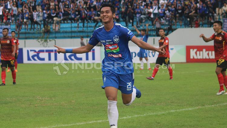 Septian David Maulana selebrasi.