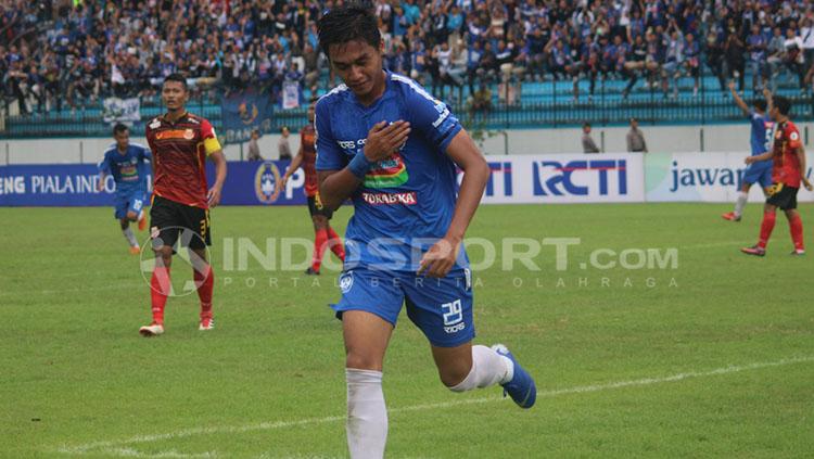 Septian David Maulana mencetak satu gol di laga PSIS Semarang vs Persibat Batang.