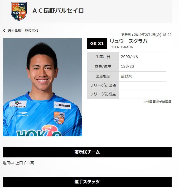 Pemain keturunan Indonesia, Ryu Nugaraha Resmi Menjadi Pemain Liga 3 Jepang Copyright: jleague.jp