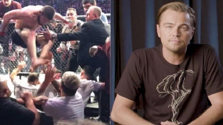 Leonardo DiCaprio turut menyaksikan laga Khabib Nurmagomedov vs Conor McGregor. - INDOSPORT