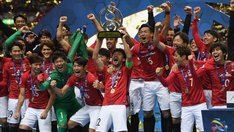 Pemain Urawa Reds Merayakan Juara Liga Champions Asia 2017. - INDOSPORT