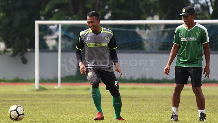Abdul Rohim saat berlatih di Stadion Jala Krida AAL, Bumimoro. Rabu (6/2/19).