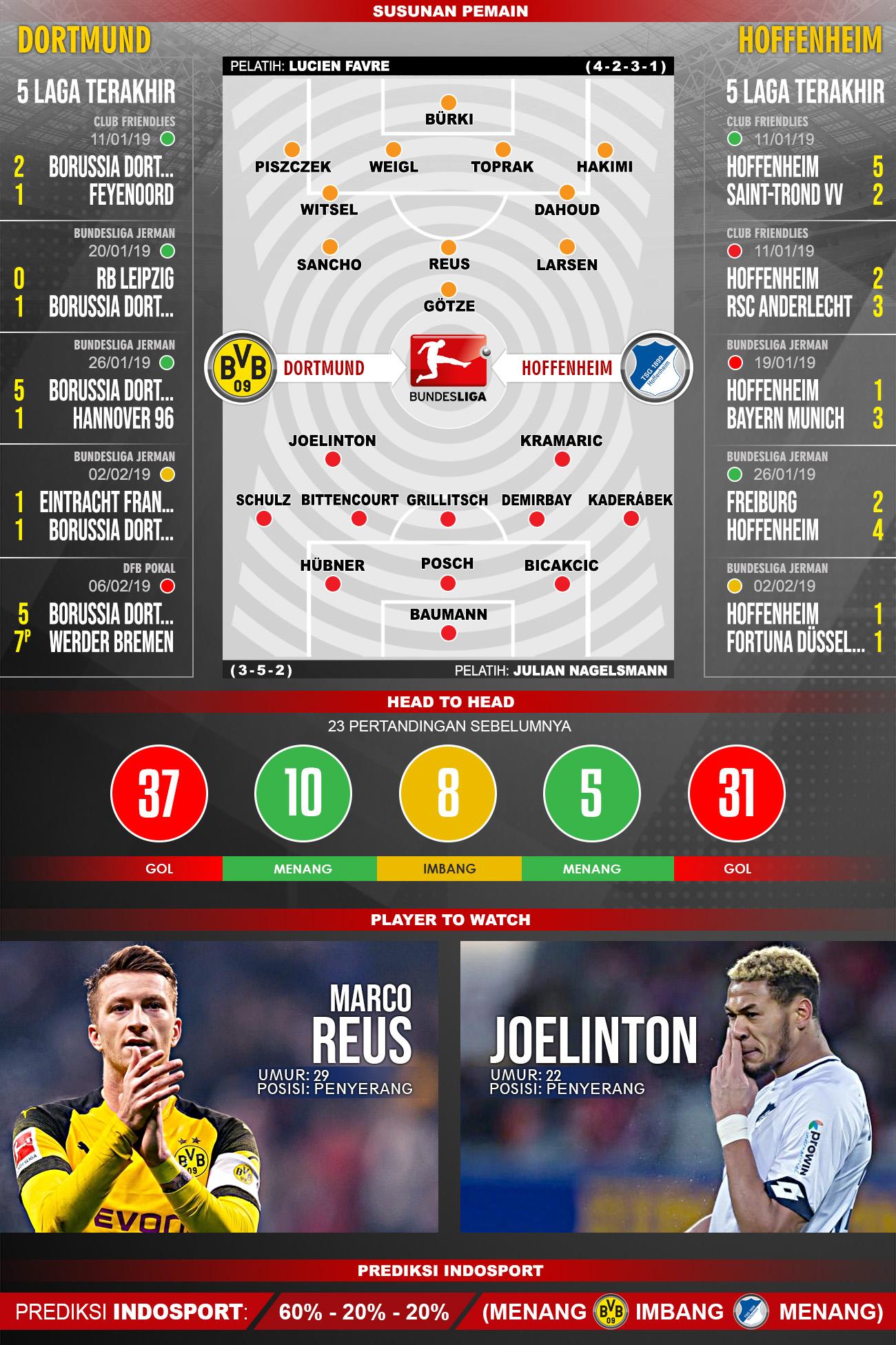 Pertandingan Borussia Dortmund vs Hoffenheim. Copyright: Indosport.com
