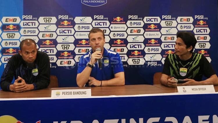 Miljan Radovic dalam jumpa pers Piala Indonesia 2019 - INDOSPORT