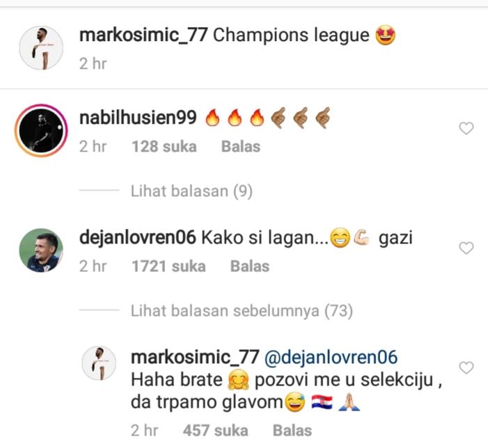 Komentar Dejan Lovren Untuk Marko Simic Copyright: Instagram