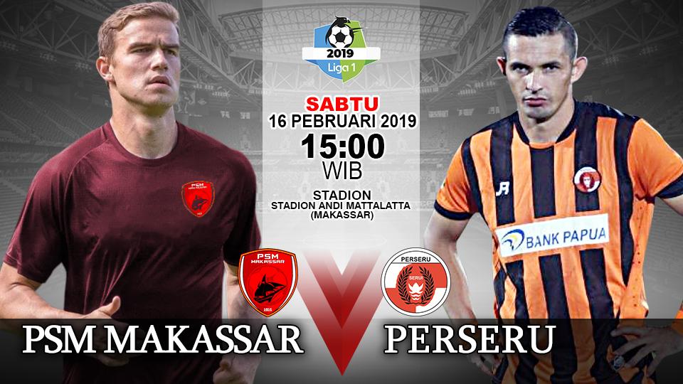 Leg Pertama babak 16 besar Piala Indonesia PSM Makassar vs Perseru.