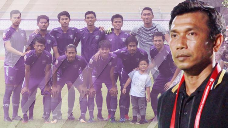 Widodo C. Putro dan skuat Persita Tangerang di Liga 2 2019.