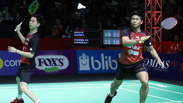 Kevin/Praveen pastikan kemenangan PB Djarum beberapa waktu lalu.