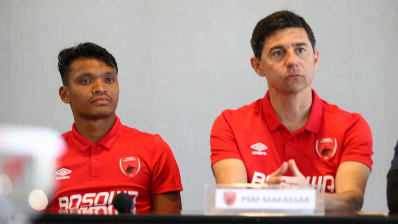 Konferensi pers jelang laga leg kedua babak 16 besar Piala Indonesia, Perseru Serui vs PSM Makassar, Selasa (19/02/19).