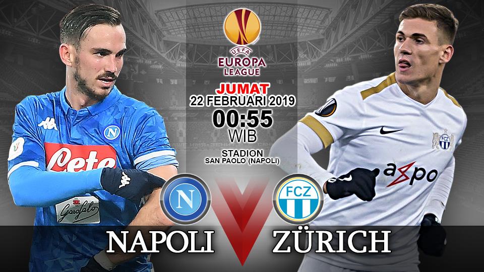 Pertandingan Napoli vs FC Zurich.