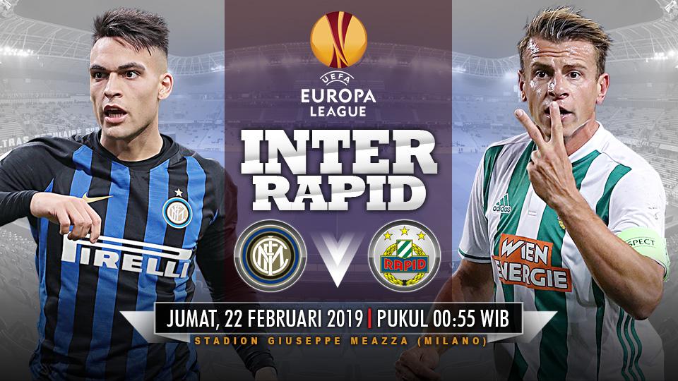 Pertandingan Inter Milan vs Rapid Vienna.