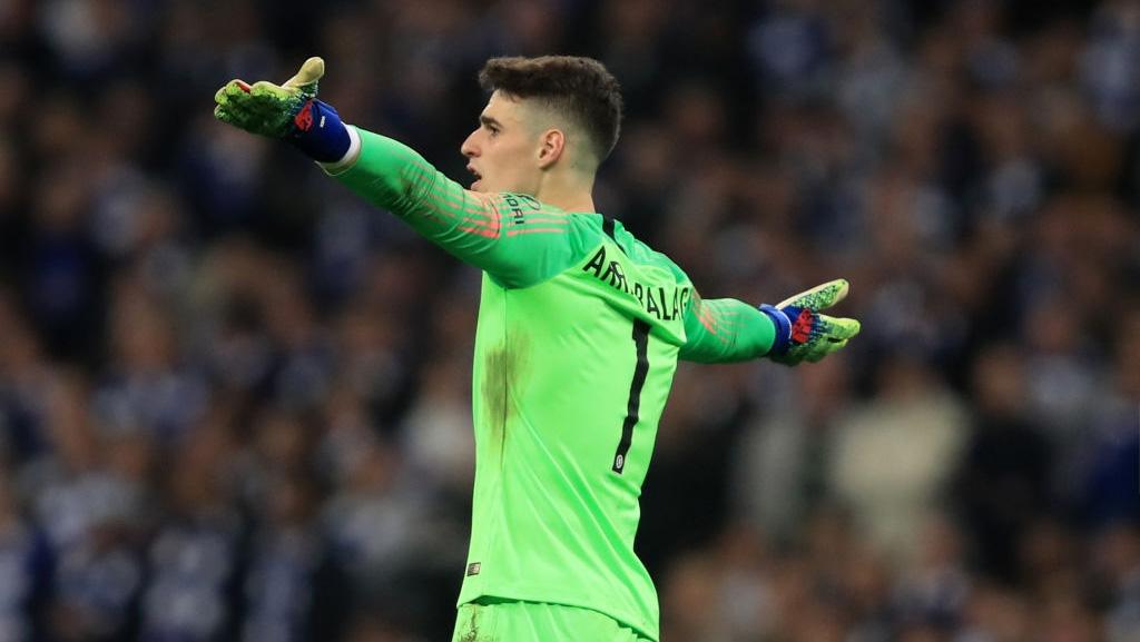 Kiper Chelsea, Kepa Arrizabalaga. Copyright: Indosport.com