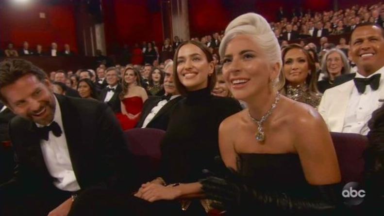 Eks kekasih Ronaldo, Irina Shayk, duduk bersama Bradley Cooper dan Lady Gaga.