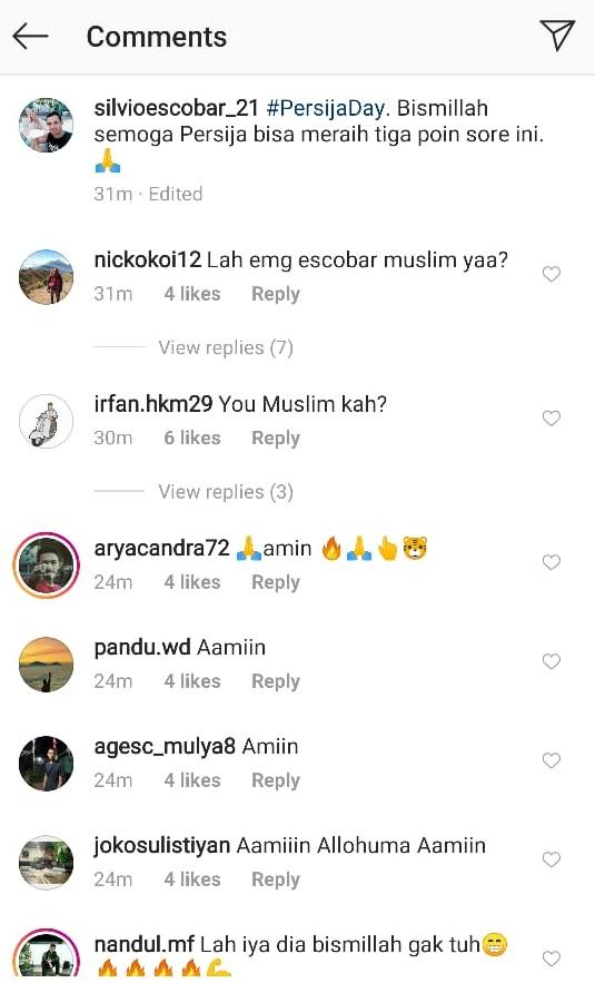 Komentar netizen usai Escobar mengucap Bismillah Copyright: Instagram