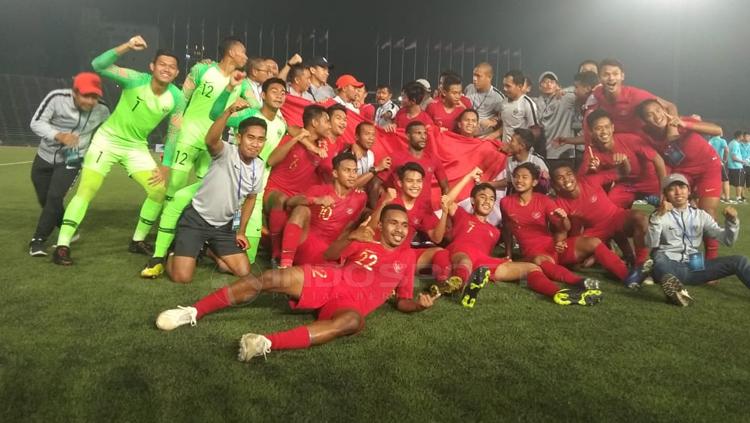 Timnas Indonesia U-22 merayakan kemenangan sebagai juara Piala AFF U-22 2019.