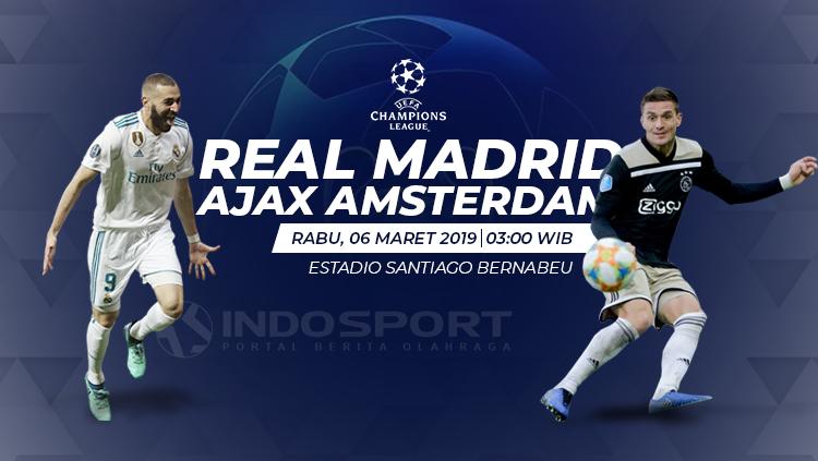 Real Madrid vs Ajax di Babak 16 Besar Liga Champions