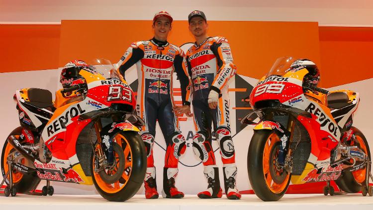 Repsol Honda Team dengan dua pembalapnya, Marc Marquez dan Jorge Lorenzo untuk MotoGP 2019.