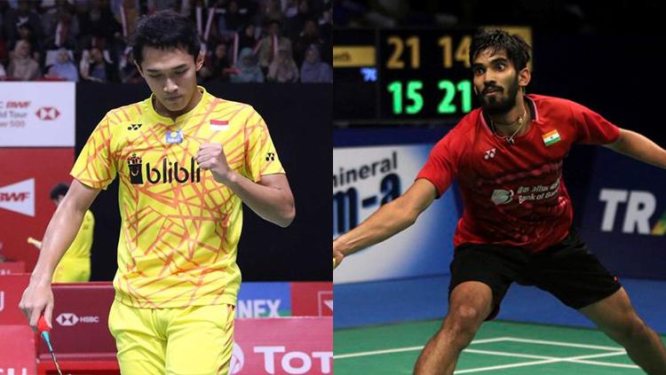 Jonatan Christie dan Kidambi Srikath.