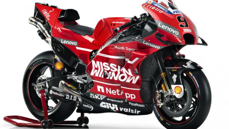 Tampilan baru Ducati Team untuk MotoGP 2019 dari sisi samping. Copyright: motogp.com