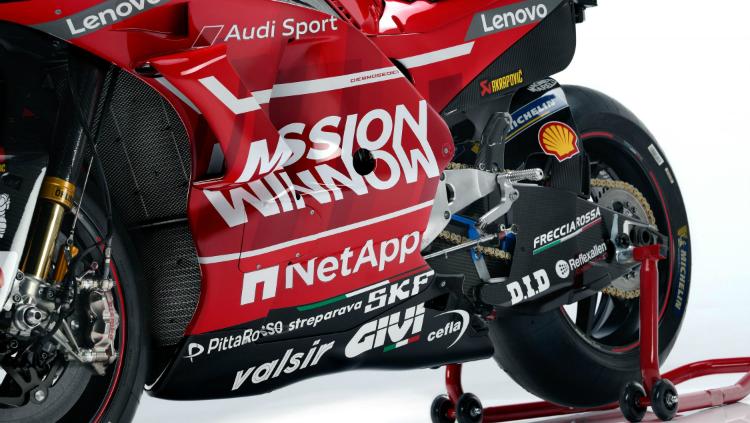 Tampilan baru Ducati Team untuk MotoGP 2019 dari sisi samping. Copyright: motogp.com