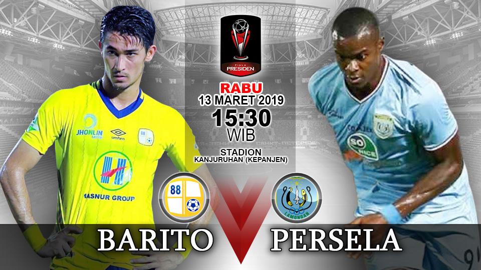Pertandingan Barito Putera vs Persela Lamongan.