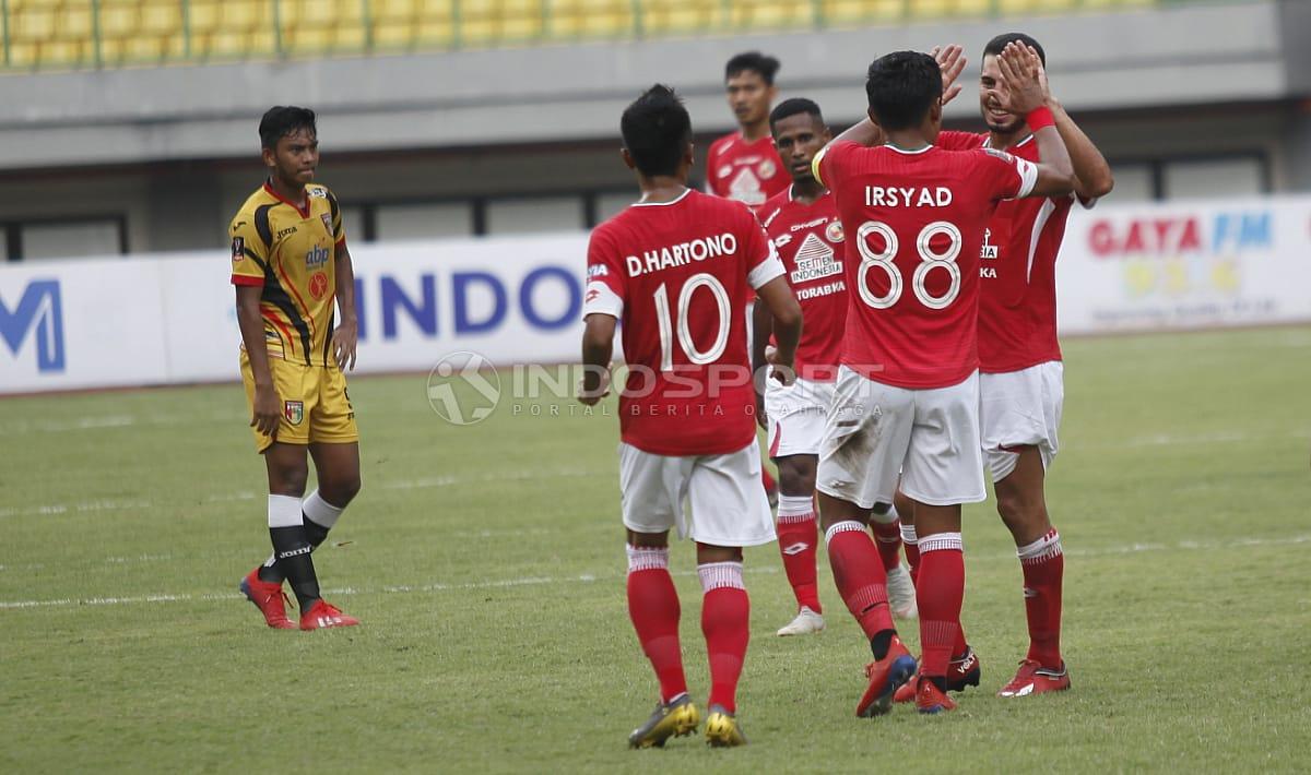 Aksi selebrasi pemain Semen Padang