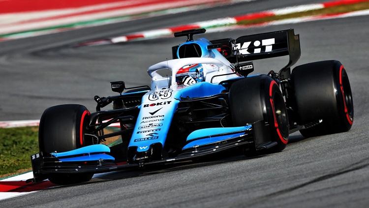 Mobil tim Williams Racing saat melaju di lintasan F1. - INDOSPORT