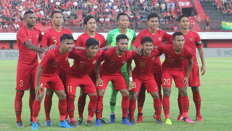 Timnas Indonesia U23 ketika beruji coba menghadapi Bali United pada Minggu(3/17/2019). - INDOSPORT