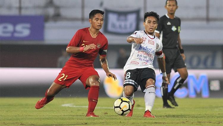 Pertandingan Timnas U23 vs Bali United pada Minggu(3/17/2019). Copyright: Media PSSI
