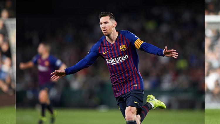 Selebrasi Lionel Messi Copyright: INDOSPORT