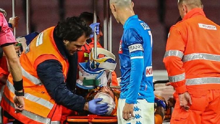David Ospina pingsan saat laga Napoli vs Udinese sedang berlangsung